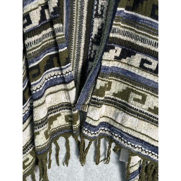J Jill Sz S‎ Open Front Fringe Cardigan Sweater Mohair Blend Shawl Waterfall Hem - Picture 7 of 11